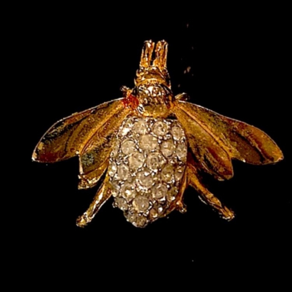 Bee Brooch with Rhinestones